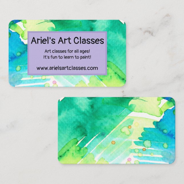 Watercolor Business Cards (Front/Back)