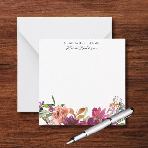 Watercolor Business Floral Notecard