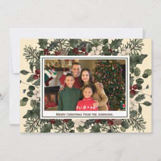 Watercolor Buttercream Yellow Photo Christmas Card