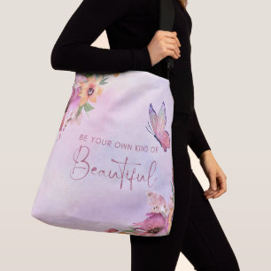 Watercolor Butterflies and Flowers Crossbody Bag