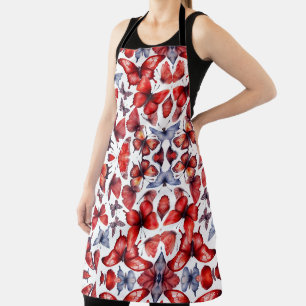 Watercolor butterflies art  apron
