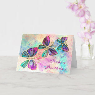 Watercolor Butterflies Birthday Card