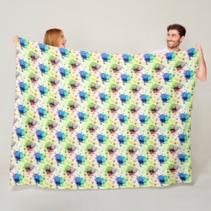 Watercolor Butterflies Fleece Blanket