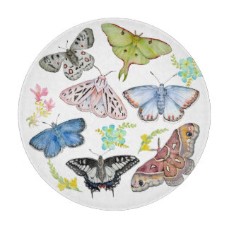 Watercolor Butterflies in Flight Cutting Board