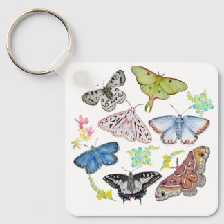 Watercolor Butterflies in Flight Keychain