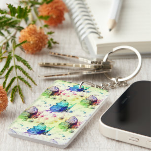 Watercolor Butterflies Keychain