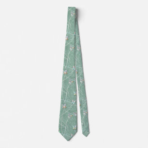 Watercolor Butterflies on Mint Green Tie