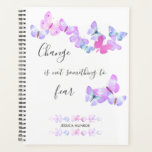 Watercolor Butterflies Personalized Planner<br><div class="desc">Pretty and feminine planner, personalized with your name and decorated with beautiful watercolor butterflies. The positive quote reads "change is not something to fear" and is lettered in elegant handwritten style typography. Perfect for home, work or school - undated interior so you can start planning whenever you want!</div>