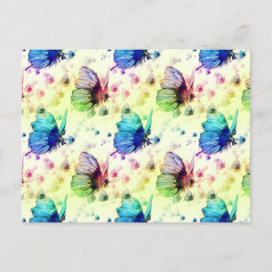 Watercolor Butterflies Postcard