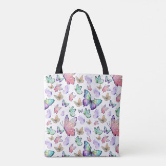 Watercolor Butterflies Seamless Pattern Tote Bag