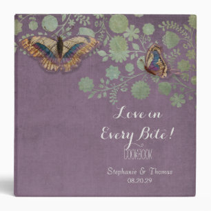 Watercolor Butterflies w Modern Floral Pattern Binder