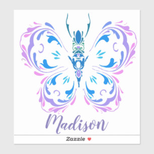 Watercolor Butterfly Art Custom Name