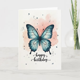 Watercolor Butterfly Birthday Card