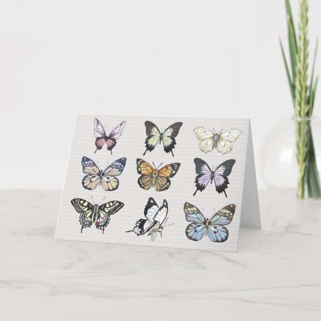 Watercolor butterfly blank notecard (Front)
