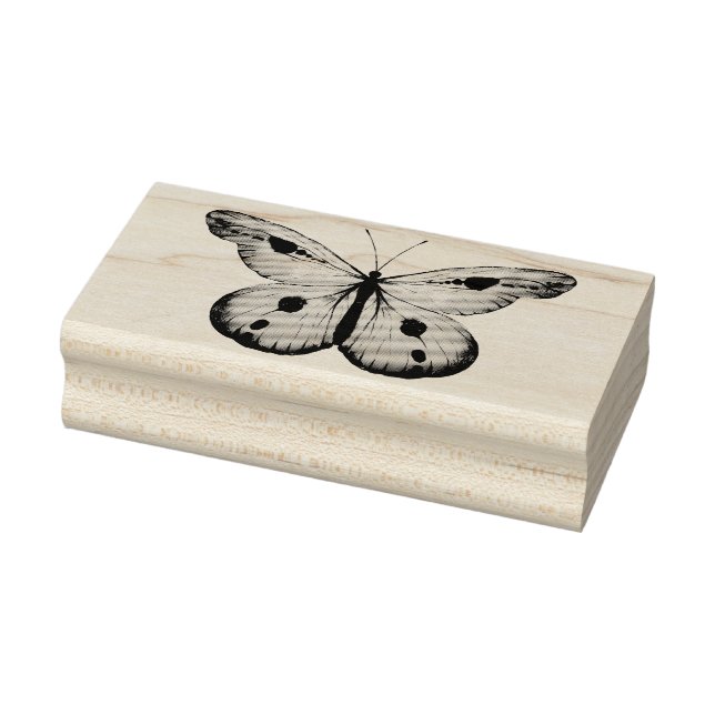 Watercolor BUTTERFLY blue orange + your ideas Rubber Stamp (Stamp)