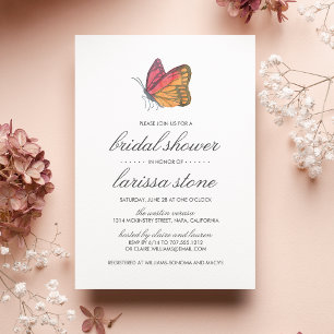 Watercolor Butterfly Bridal Shower Invitation
