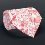 Watercolor Butterfly Coral Pink Neck Tie<br><div class="desc">Coral pink and white watercolor butterfly pattern.</div>