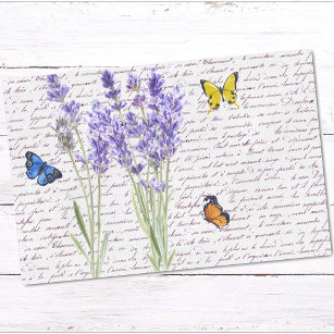 Watercolor Butterfly  Decoupage Lavender  Tissue Paper