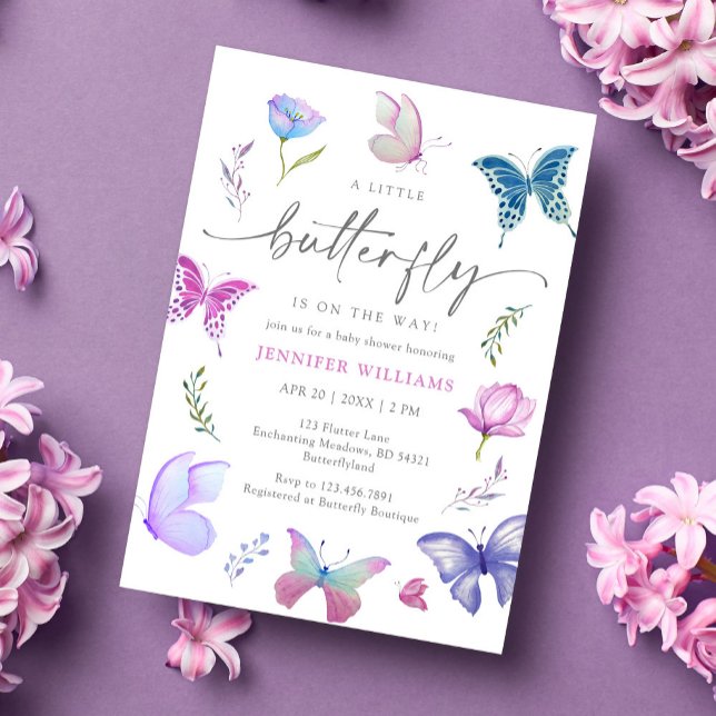 Watercolor Butterfly Garden Baby Shower Invitation (Creator Uploaded)