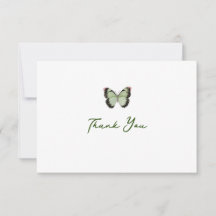Watercolor Butterfly (Green) Note Card