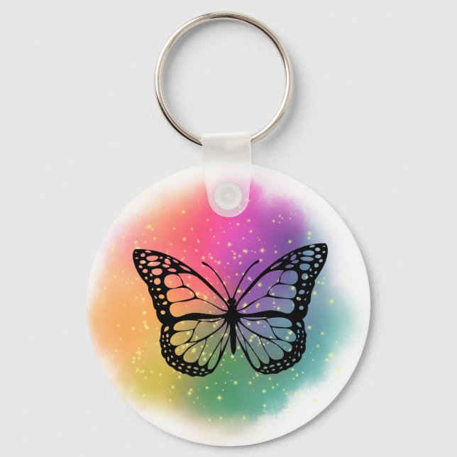  Watercolor Butterfly  Keychain (Front)