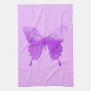 Watercolor Butterfly - Lavender and Violet Kitchen Towel