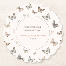 Watercolor Butterfly Minimalist Chic Baby Shower