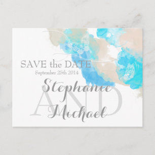 Watercolor Butterfly Ocean Shore  Save the Date Announcement Postcard