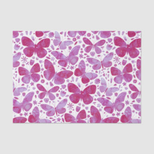 Watercolor Butterfly Pattern Pink Tissue Paper