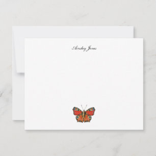 Watercolor Butterfly Personalized flat Thank You Card
