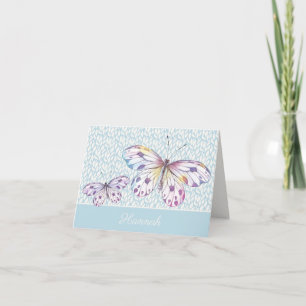 Watercolor Butterfly Personalized Note Card