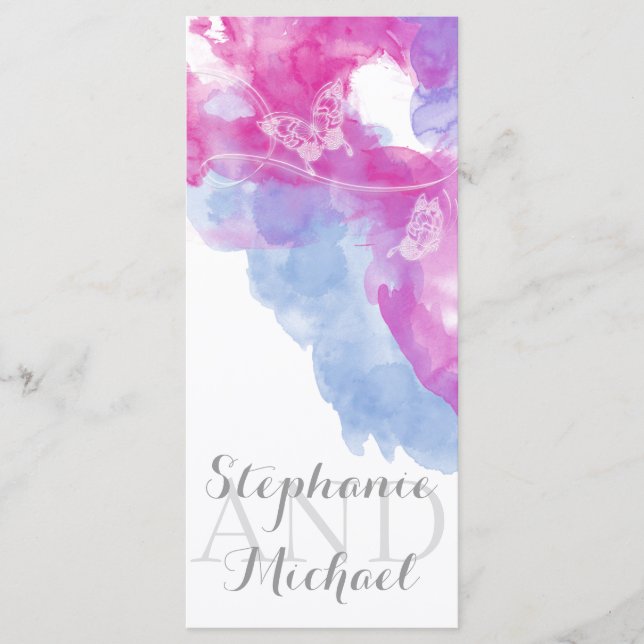 Watercolor Butterfly Raspberry Bliss Program Rack (Front)