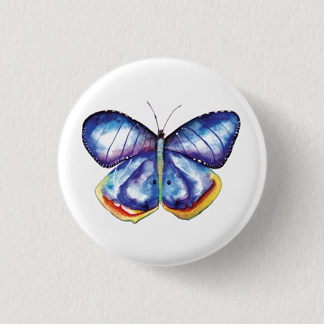 Watercolor Butterfly Round Badge 1 Inch Round Button (Front)