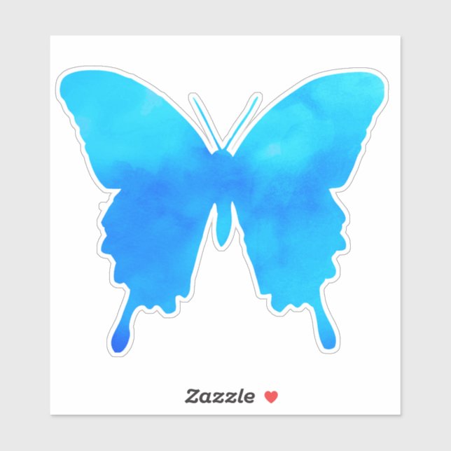 Watercolor Butterfly - Shades of Sky Blue (Sheet)