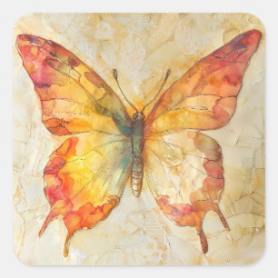 Watercolor Butterfly  Square Sticker