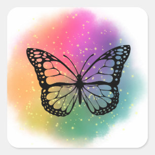  Watercolor Butterfly  Square Sticker