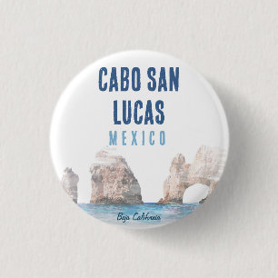 Watercolor Cabo San Lucas Mexico Arch Vintage 1 Inch Round Button