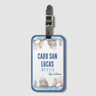 Watercolor Cabo San Lucas Mexico Arch Vintage Luggage Tag
