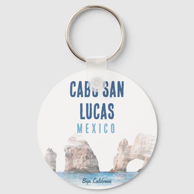Watercolor Cabo San Lucas Mexico Beach The Arch  Keychain (Front)