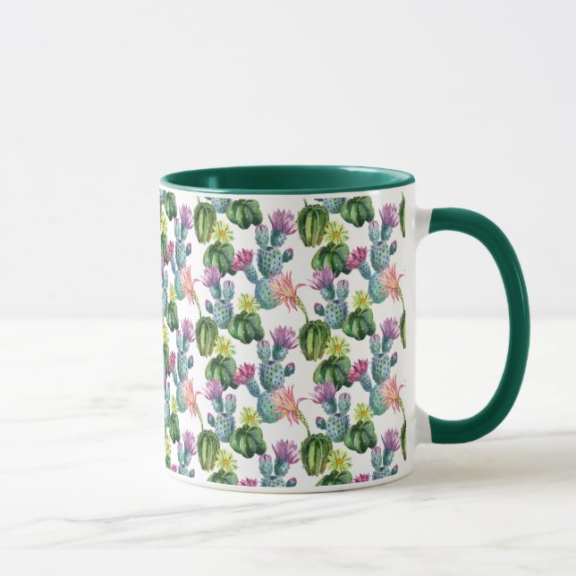 Watercolor Cacti Art Pattern Mug (Right)