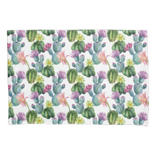 Watercolor Cacti Art Pattern Pillowcase