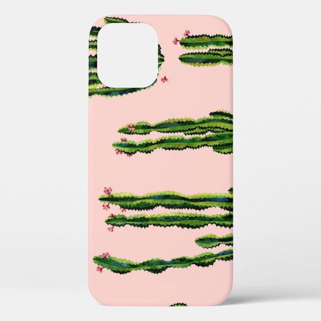Watercolor Cacti: Blossoming Seamless Pattern Case-Mate iPhone Case (Back)