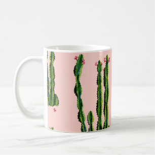 Watercolor Cacti: Blossoming Seamless Pattern Coffee Mug