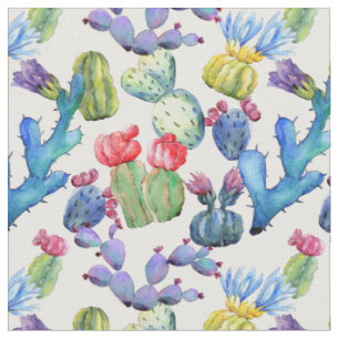 Watercolor Cacti Fabric
