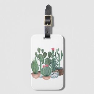 Watercolor cacti. luggage tag