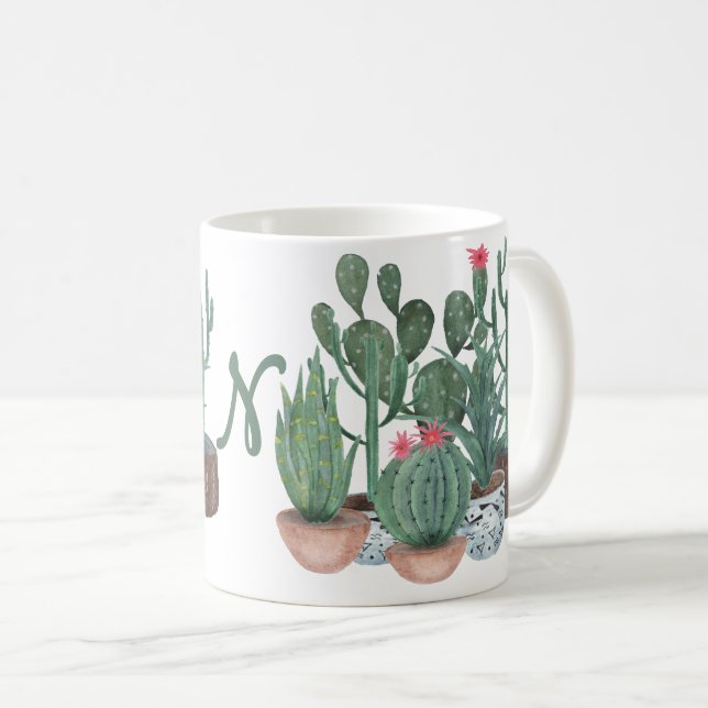 Watercolor cacti. mug (Front Right)