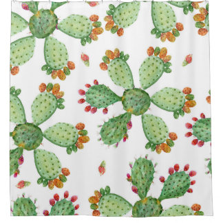Watercolor Cacti: Tropical Garden Pattern.