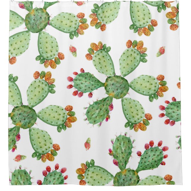 Watercolor Cacti: Tropical Garden Pattern. (Front)