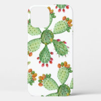 Watercolor Cacti: Tropical Garden Pattern.