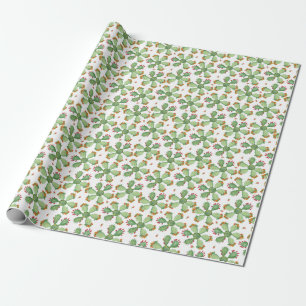 Watercolor Cacti: Tropical Garden Pattern. Wrapping Paper